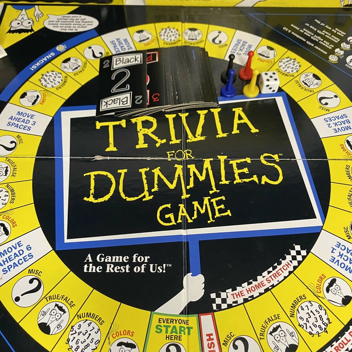 Vintage Trivia for Dummies Game Board Game 1998 Pressman Toy Etsy