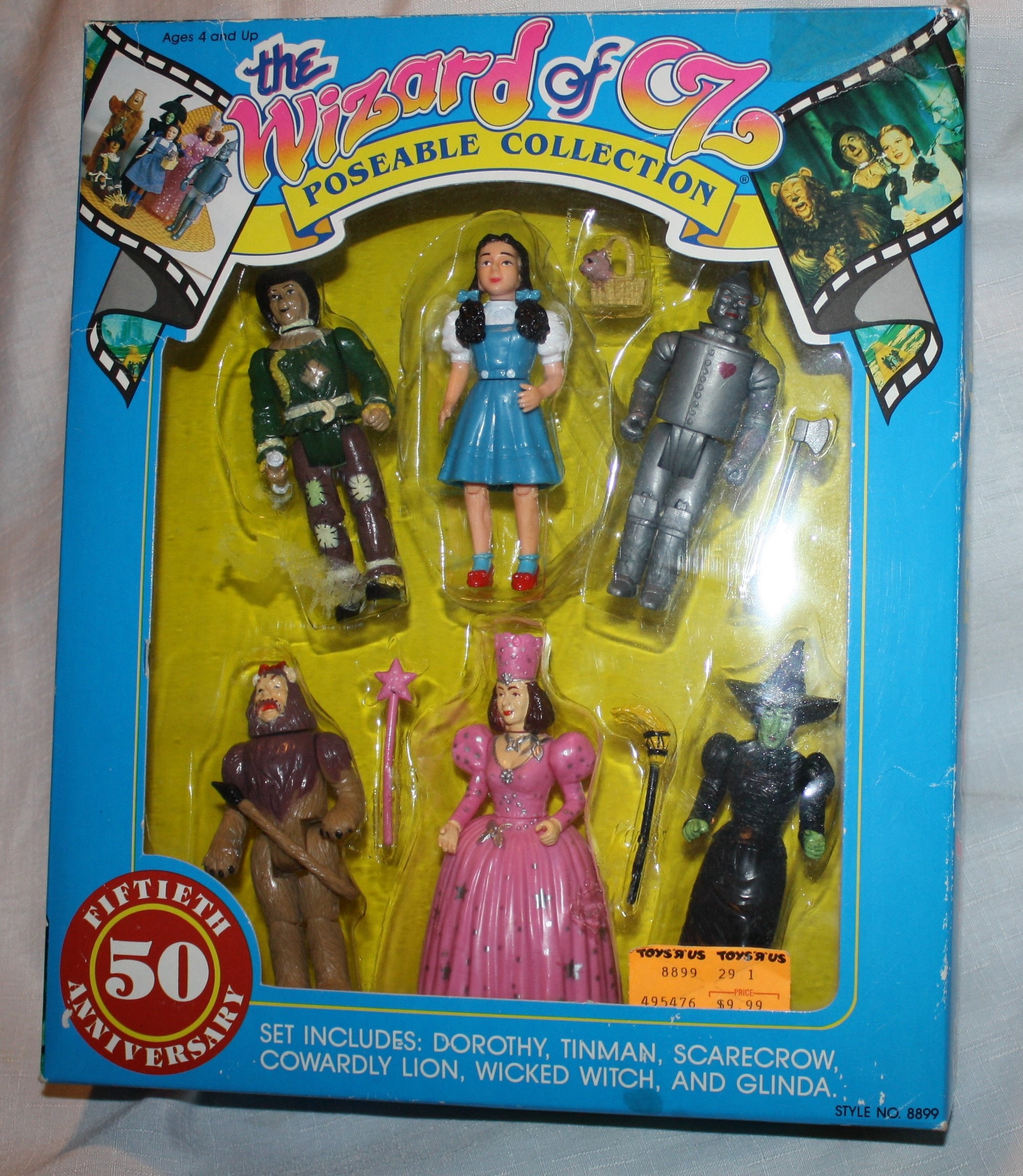 Wizard of Oz 50th Anniversary Poseable Collection, 6 Figurine Toy Action Collection, 1989 MGM