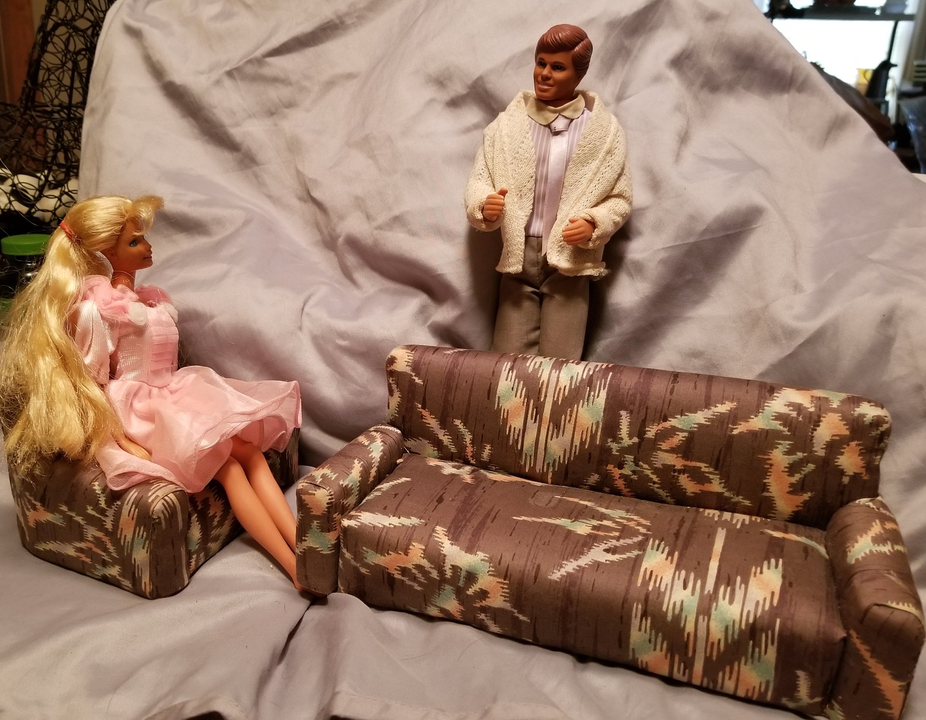 BARBIE, Barbie Size Furniture Set, Doll Furniture Livingroom Sofa