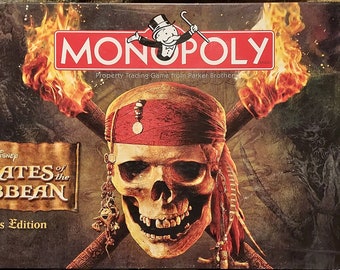 MONOPOLY - Pirates of the Caribbean Monopoly, Collector's Edition, Board Game, 2005 USA-Opoly, COMPLETE