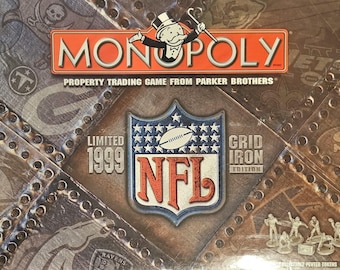 MONOPOLY NFL Board Games, Grid Iron Edition, Collector's Editions, Parker Brothers, COMPLETE