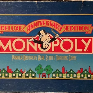 Monopoly 1984 Deluxe Anniversary Edition, Board Game, Parker Brothers, COMPLETE
