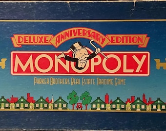 Monopoly 1984 Deluxe Anniversary Edition, Board Game, Parker Brothers, COMPLETE