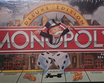 Vintage MONOPOLY Deluxe Edition, 1995 Parker Brothers, FACTORY SEALED