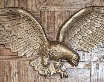 Vintage Federal Eagle Cast Metal Wall Hanging, Metal Sculptures