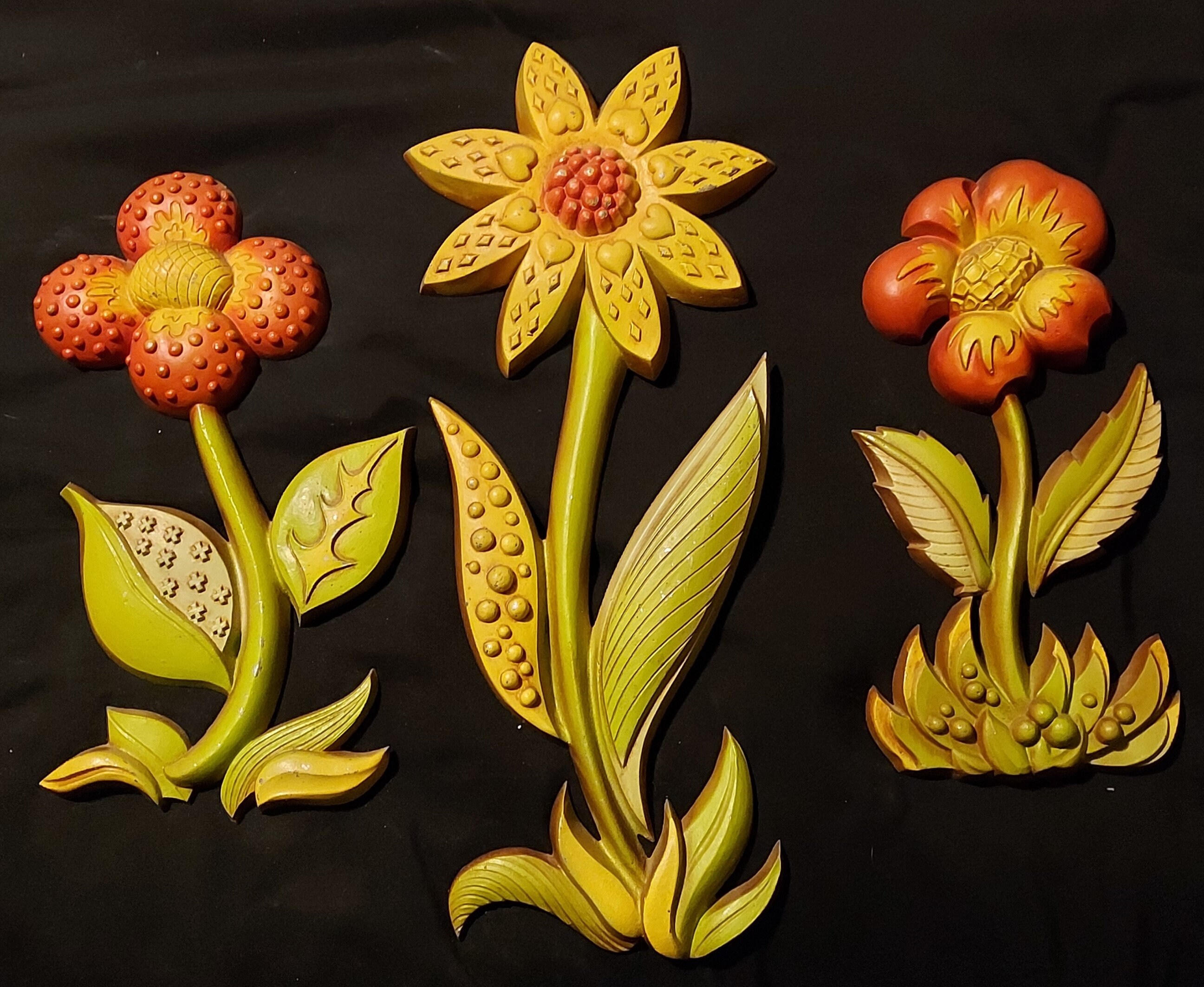 Vintage Sexton USA 1967 Cast Iron Wall Decor/Wall Plaques, Set of Three (3)