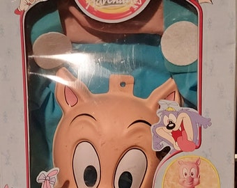 Vintage 1990s Hamton Pig Halloween Costume, Tiny Toon Adventures 1998 Rubies, NRFB