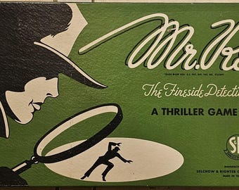 Vintage Game Mr. Ree!: The Fireside Detective, No. 77 Board Game, 1946 Selchow & Righter, COMPLETE