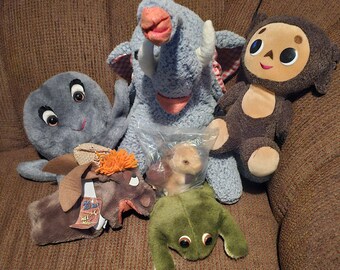 Vintage Midcentury Retro Plush Stuffed Animal Dolls & Hee Haw Hand Puppet