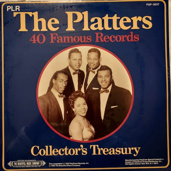 Vintage LP, The Platters, 40 Famous Records, Collector's Treasury, Gatefold, 1992 Polygram Records, PSP 5037