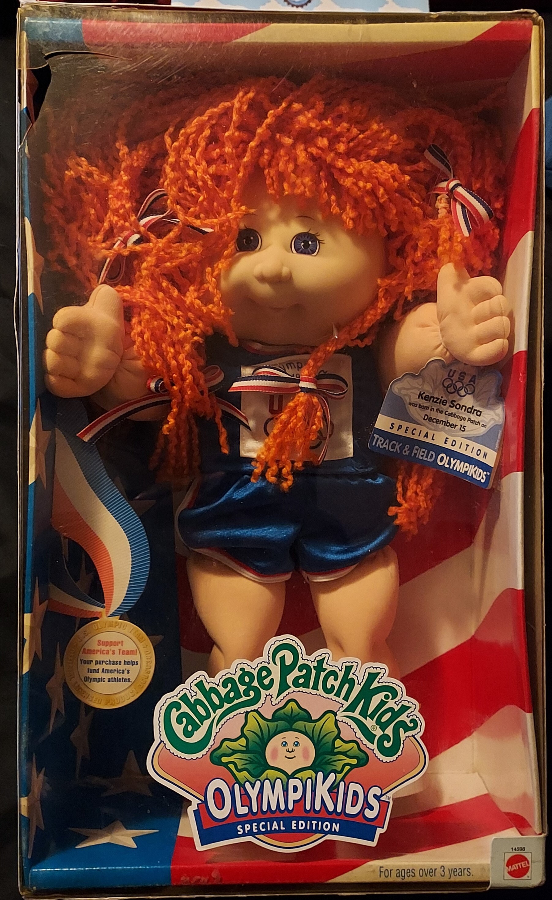 Vintage 1995 Cabbage Patch Kids, OlympiKids Special Edition Doll, Track