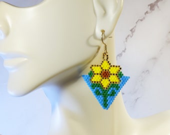 Large Sunflower Earrings