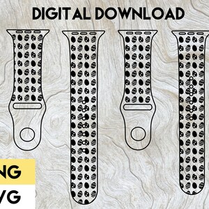 Easter Egg Apple Watch Band Digital File SVG PNG Cricut Silhouette Glowforge Holiday Spring