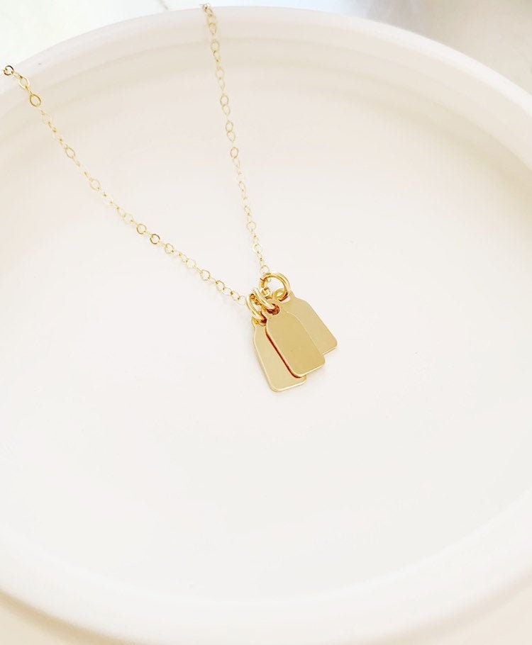 Initial Necklace Tag Personalized Name 