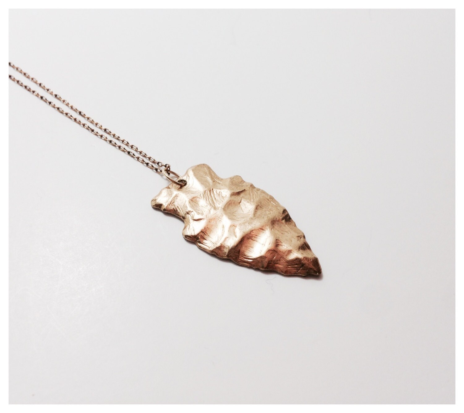 Brass Arrowhead Flint Arrowhead pendant necklace. Gifts Etsy