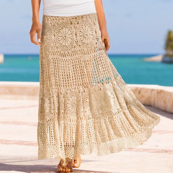 Download from https://conceptcreative.store/shop/grace if sold out, Trendy Crochet Skirt Pattern Written in English + Chart + Video, XS-3XL