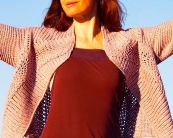 Modern Cardigan Crochet Pattern Written in English +chart+ Video