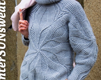 Crochet Sweater Pattern written in English +chart+ video +photos (Sizes Xs-XL), NOT seamless Crochet Sweater Pattern WinterSUNsweater