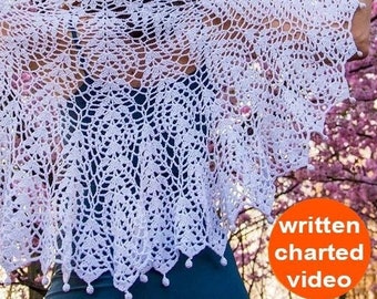 Wedding crochet shawl PATTERN written in English+chart+video beach wedding wrap crochet pattern PDF, Christening shawl crochet pattern pareo