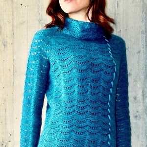 Mohair sweater crochet PATTERN written in English+chart, sizes S-3XL, lightweight crochet cowl neck sweater modern crochet sweater pattern