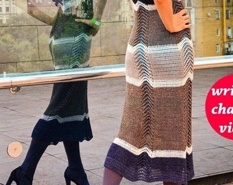 Crochet Beach Skirt Pattern written in English +Chart+ Video (Sizes XS-5XL) Crochet Top or Dress Easy Crochet Pattern