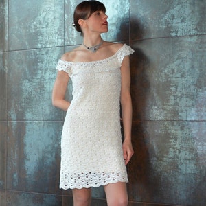 Crochet dress PATTERN written in English+ chart+ photos sizes XS-3XL, sexy crochet cover up pattern, easy off shoulder dress crochet pattern