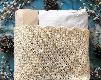 Modern crochet home décor: PILLOW cover crochet PATTERN written in English +chart+ photo tutorial, adjustable to any square & rectangle size
