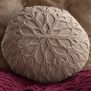 Textured crochet cushion PATTERN written in English + video + chart. Crochet as a doily, cushion or continue as rug during crochet along CAL