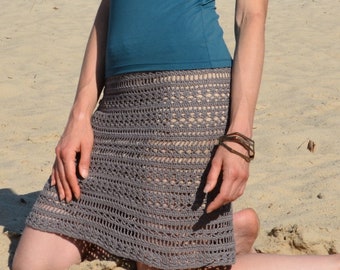 Crochet Skirt Pattern Written in English + Chart+ Video (Sizes S-2XL), Seamless Top Down Beach Skirt Crochet Pattern