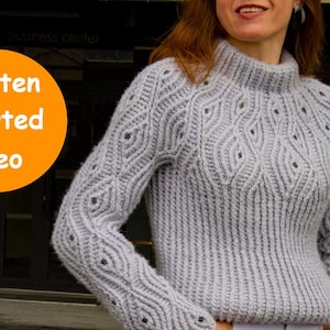 Textured Sweater Crochet Pattern, Sizes S-2XL, Go with the Flow Sweater pattern written in English +video+chart+photo Seamless Top Down Warm