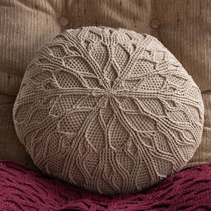 Textured crochet cushion PATTERN written in English + video + chart. Crochet as a doily, cushion or continue as rug during crochet along CAL