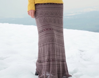 Maxi crochet skirt PATTERN written in English + charts + photos, Sizes Xs-XL ONLY, Pdf for modern skirt crochet pattern, floor length skirt