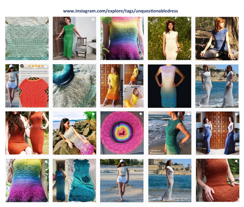 Seamless crochet dress PATTERN written in English chart, sizes Xs-XL ONLY, top down beach wedding dress crochet pattern, adjustable length image 2