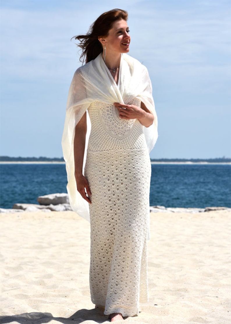 Beach wedding crochet dress PATTERN written in Englishchart for each part, sizes S-L ONLY, Pdf download crochet beach wedding dress pattern image 9