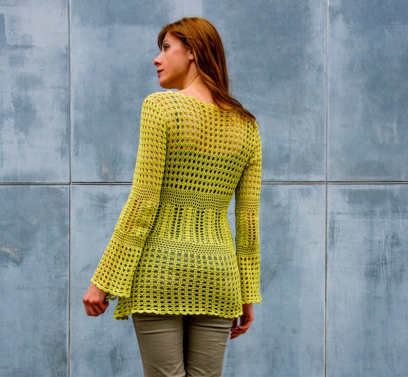 Bell Sleeves Crochet Top PATTERN Written in Englishcharts Etsy