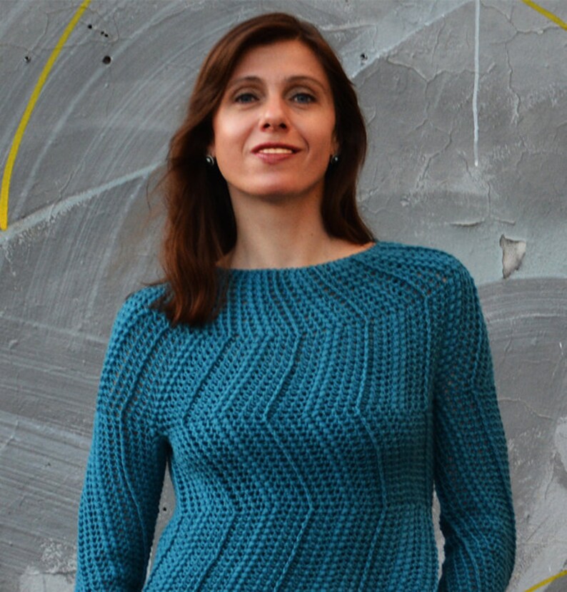 Detour Sweater modern crochet sweater PATTERN sizes Xs-2XL image 0
