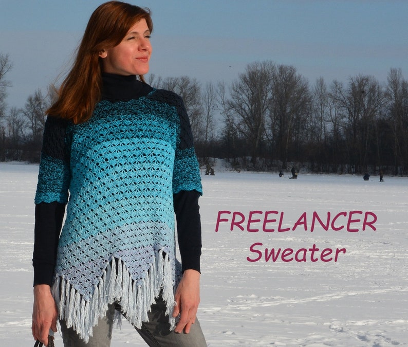 Freelancer crochet top PATTERN for sizes S-5XL crochet image 0