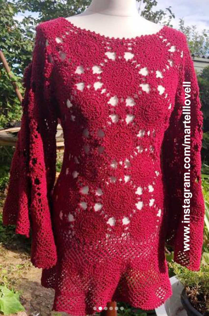Angel sleeves crochet dress PATTERN written in Englishchartphoto beach wedding dress crochet pattern, crochet cover up pattern Free People image 6
