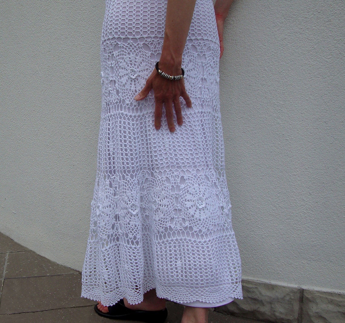 Maxi crochet skirt PATTERN written in Englishcharts SIZE | Etsy