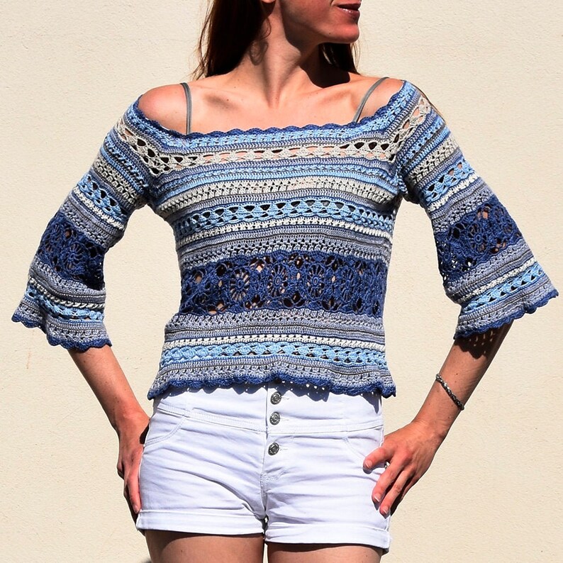 Crochet sweater PATTERN for sizes XS-4XL crochet TUTORIAL in image 0