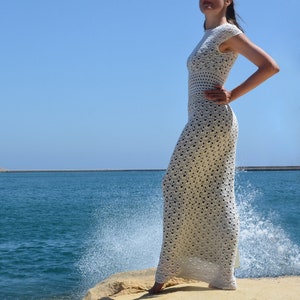 Seamless crochet dress PATTERN written in English chart, sizes Xs-XL ONLY, top down beach wedding dress crochet pattern, adjustable length image 9