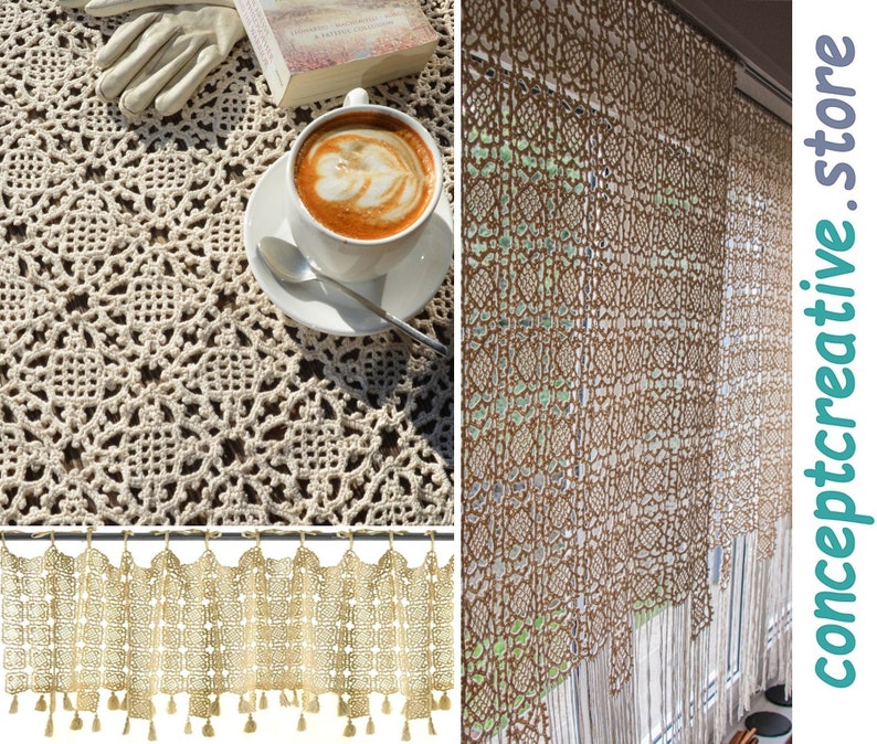 Modern crochet home decor: crochet Tablecloth PATTERN crochet image 0