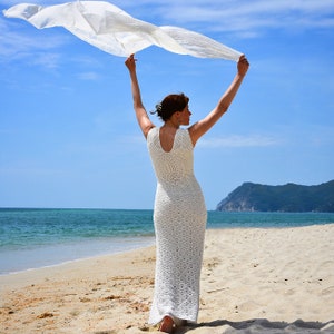 Beach wedding crochet dress PATTERN written in Englishchart for each part, sizes S-L ONLY, Pdf download crochet beach wedding dress pattern image 4