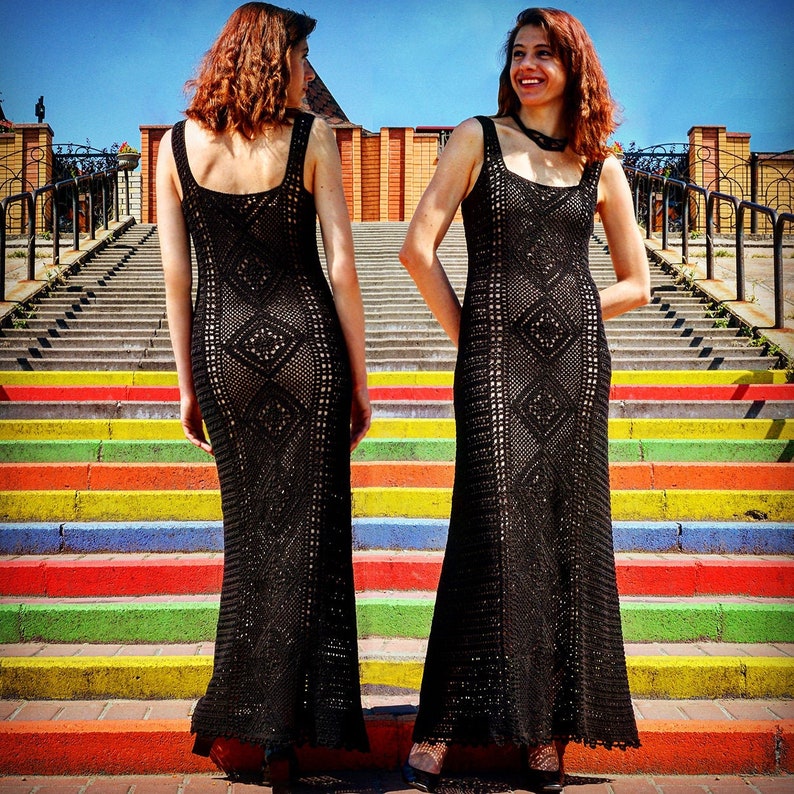 Maxi crochet dress PATTERN sizes xS-4XL crochet TUTORIAL in image 0