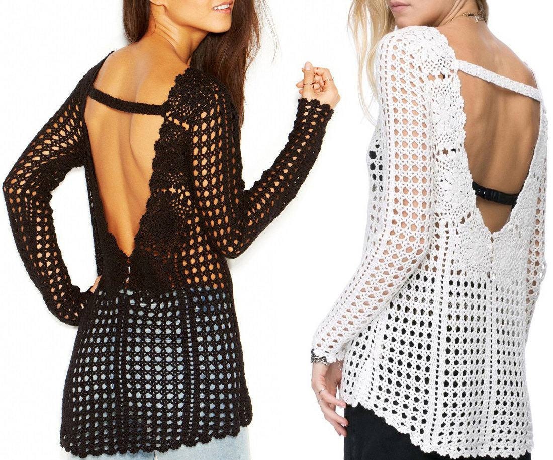 Open back crochet top PATTERN crochet TUTORIAL in English for Etsy