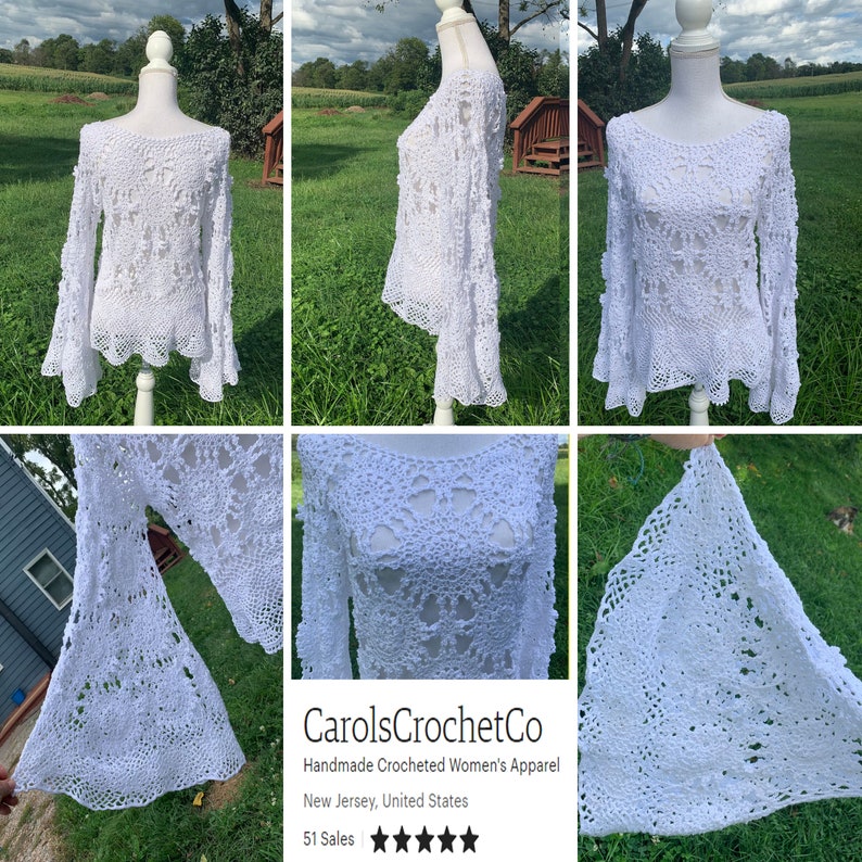 Angel sleeves crochet dress PATTERN written in Englishchartphoto beach wedding dress crochet pattern, crochet cover up pattern Free People image 5