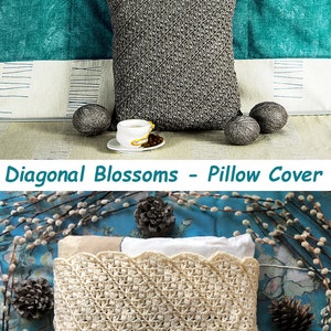 Pillow cover crochet PATTERN written in English chart photos, adjustable to any square or rectangle size Modern home décor crochet pattern image 10