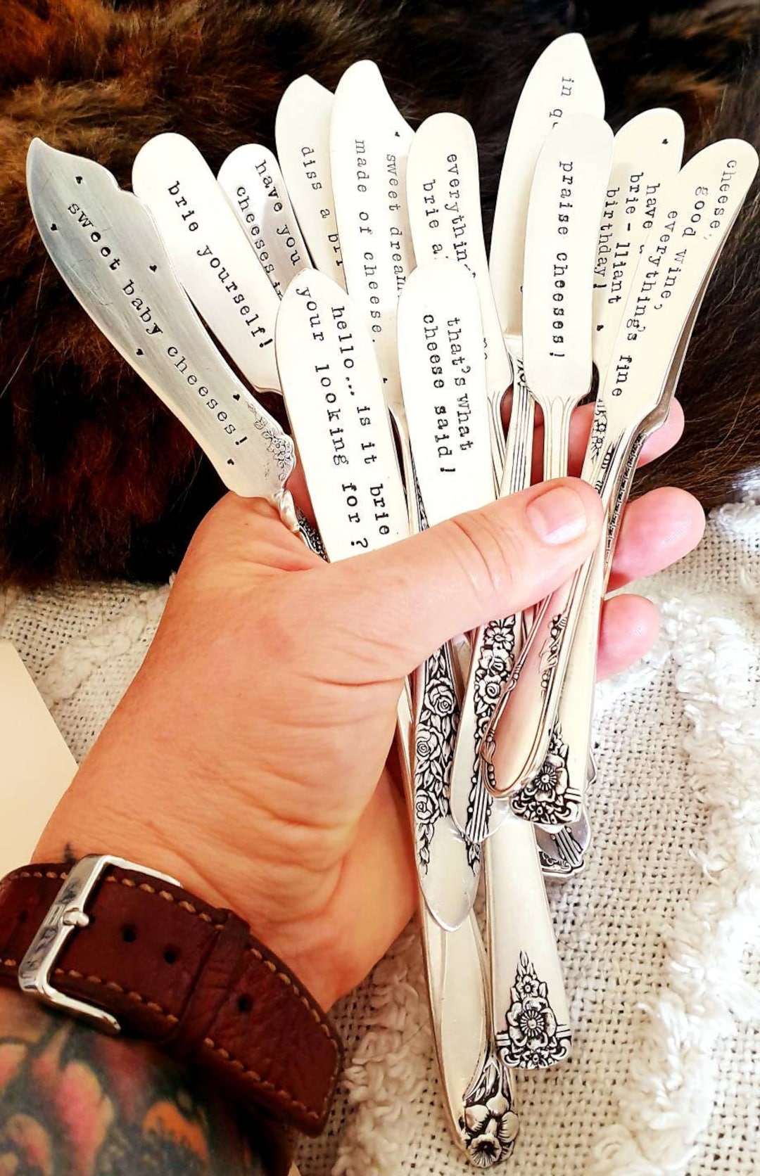 Hand Stamped Vintage Cheese Knife. Personalised Cheese Knife. Etsy