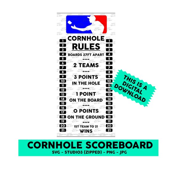 Cornhole Scoreboard SVG File Cornhole Logo - Etsy