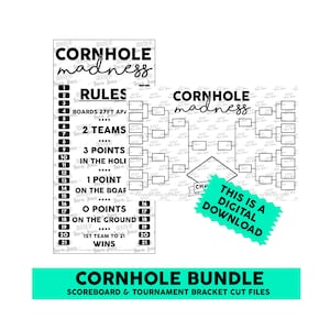 Cornhole Madness Bundle - Tournament Bracket and Scoreboard SVG Files